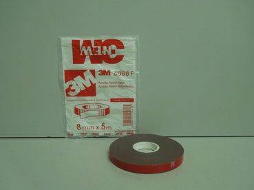 Скотч двухсторонний красный (3M) 8мм х 5м 
