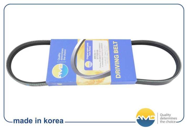 Ремень ГУР Elantra1.8, Matrix 1.8, генератора Matiz 0.8л. а/т 3-ручьевой (AMD) (35)