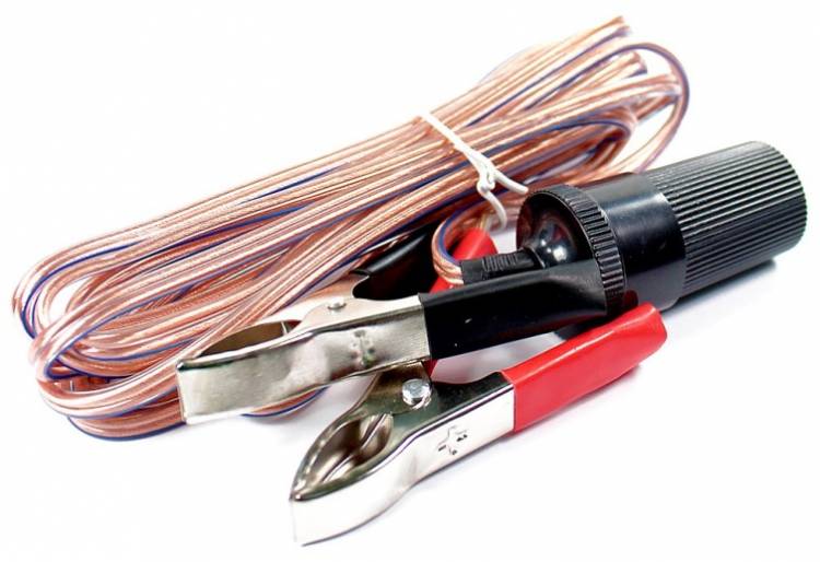 Удлинитель прикуривателя 1 гнездо 5 м с "крокодилами"