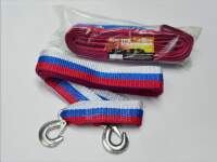 Трос буксир. лента 10т 5м 2 крюка пакет (A-TOL)