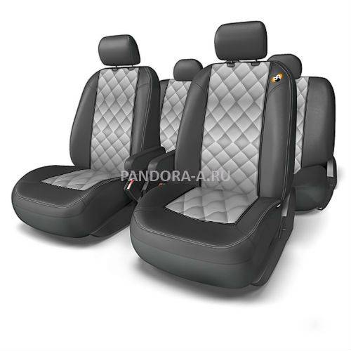 Универсальные автомобильные чехлы Centurion CEN-1105BK/GY черно-серый (экокожа)