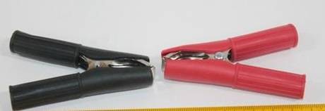 Крокодилы /зажим/ 75 мм (красн.+ черн.)