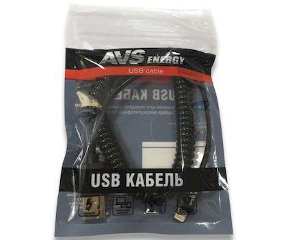 Кабель USB для iPhone 5 IP-52 (2м) витой (AVS) A78612S