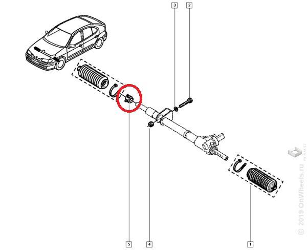 Втулка рулевой рейки Renault Megane Clio II Втулка рулевой рейки Renault Megane Clio II