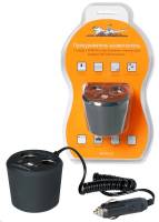 Разветвитель прикуривателя 2 гнезда + 2 USB в подстаканник с индикатором (Airline) Разветвитель прикуривателя 2 гнезда + 2 USB в подстаканник с индикатором (Airline)