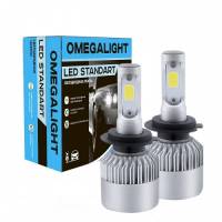Лампа светодиод. H11/H9/H8/H16- 12V 2 диода COB белая 2400LM Standart (OmegaLight)