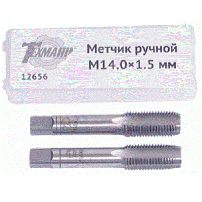 Метчик ручной М16*1,50мм (набор 2шт.пластм/ф) (ТЕХМАШ)
