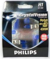 Лампа PHILIPS H1-12-55 CRISTAL VISION 4300К (набор 2шт H1+2штW5W) 12258CVSM