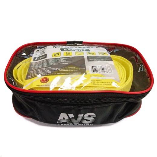 Трос буксировочный лента 7т 5м усиленный, цвет желтый, шаклы, сумка