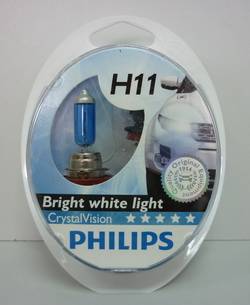 Лампа H11+W5W Crystal Vision 4300K 12V 2шт 12362CV SM 52646128 (Philips)