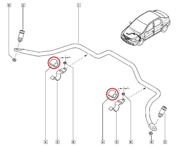 Втулка стабилизатора Renault Logan Sandero Lada Largus перед.