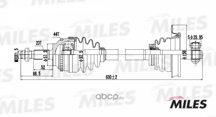 Привод шрус в сб. Renault Symbol Clio лев.