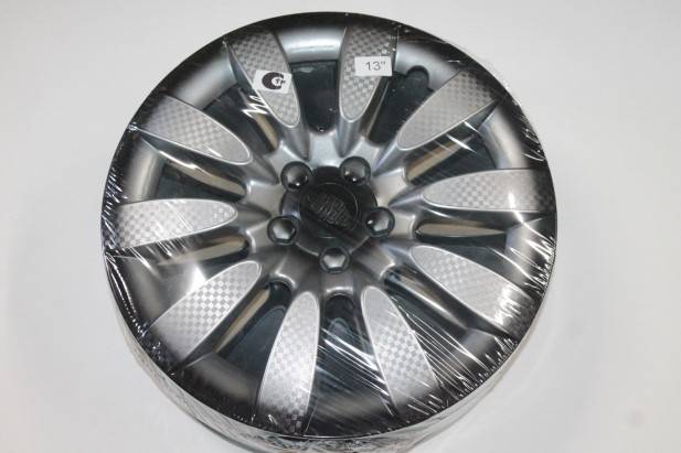 Колпак колеса R14 Торнадо серебристо-черный (4) (LION)