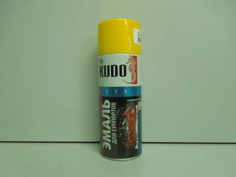 Краска-спрей (эмаль) для суппортов желтая 520мл аэрозоль (Kudo)