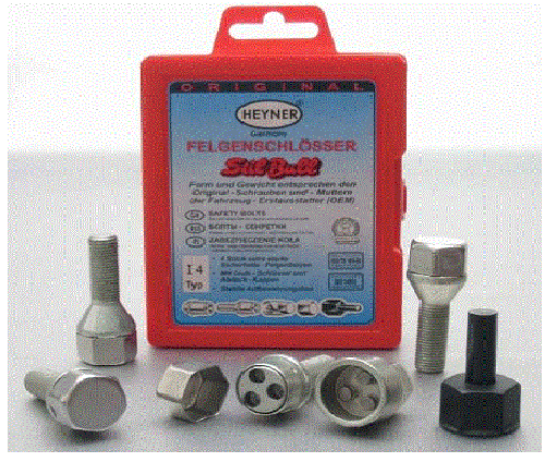 Секретки на литые диски Toyota,Honda и т.д. Большинство яп. авто гайка 12x1,5 21кл 10mm  HEYNER 282 (58380)