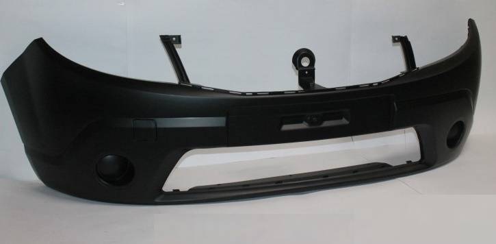 Бампер Sandero 08-- передний без отверстий под п/тум. фары