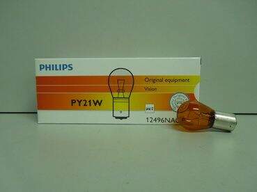 Лампа 12V PY21W (BAU15s) смещ, цоколь желтая (PHILIPS) Лампа 12V PY21W (BAU15s) смещ, цоколь желтая (PHILIPS)