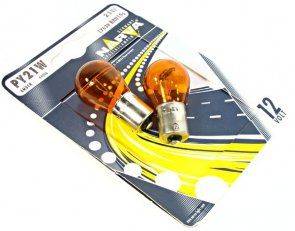Лампа 12V PY21W (BA15s) Желтая блистер 2шт (NARVA)