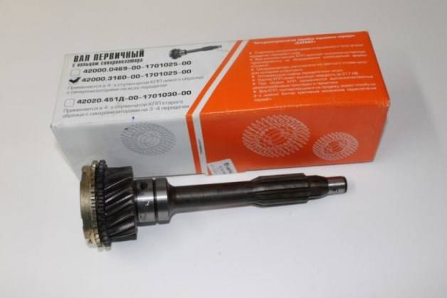 Кор. /УАЗ/ Вал первичный узкий под 4-х ст. КПП (под стопор) 17 зуб. (Автокомпонент)