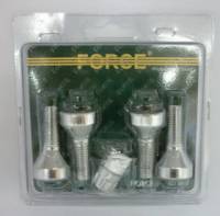 Секретка болт M12х1,5мм L=28мм набор из 4шт с ключом (Force)