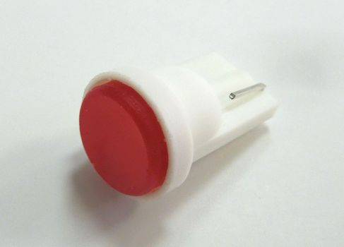 Лампа светодиод. 12V T10 бесцок. 1 диод HP красная с линзой 48LM (W5W) (1810)