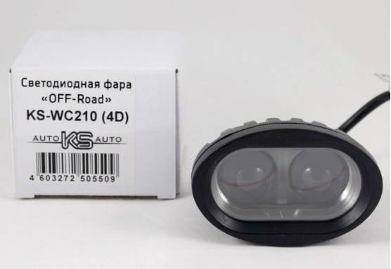 Фара доп. Off-road KS-WC210 светодиодная 2 диода 12/24V 10W 95х70х60мм дальний (No name)