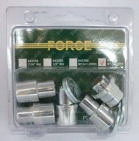Секретка гайка М12х1,5мм набор из 4шт с ключом (Force)