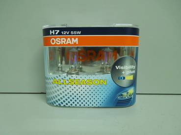 Лампа OSRAM H7-12-55 ALLSEASON (всепогод.) набор 2шт Евро-бокс (10/100)