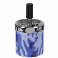 Пепельница бездымная с военной тематикой, круглая, фиолетовая, 6.5х11 см