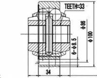 ШРУС Skoda Octavia 1.4, Audi 80, 90, A3, VW Golf I-VI, Jetta I-II, Passat внутр. (AYWIparts) Корея (10)