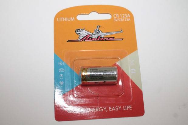 Батарейка таблетка, литиевая CR123A 3V автобрелки 1 шт. (Airline)