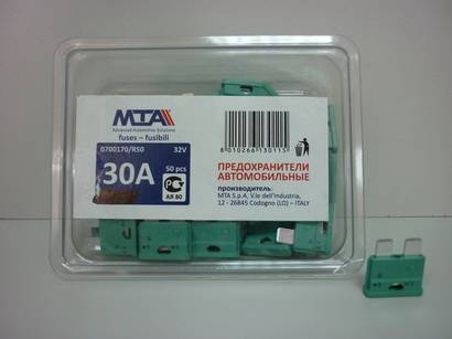 Предохранитель флажк. UNIVAL MTA (30А) уп. 50шт. (Италия)