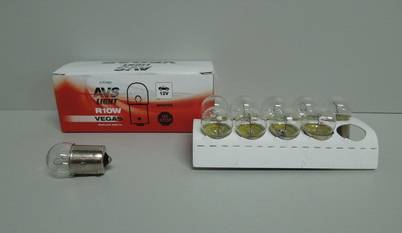 Лампа 12V R10W (BA15s) Vegas из 10шт (AVS)