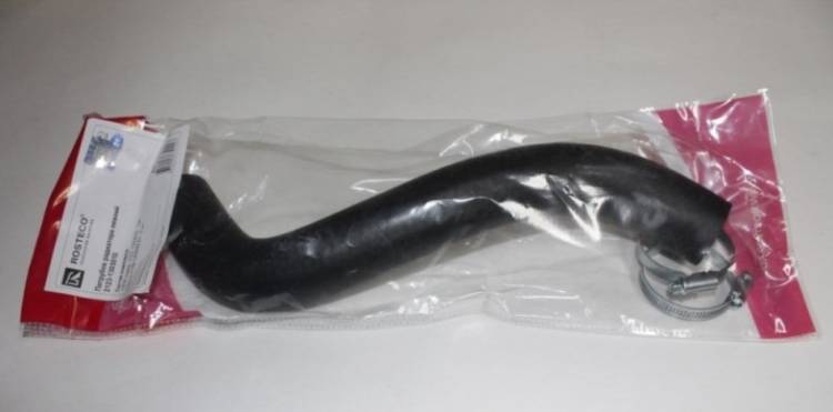 Патрубок радиат. /2123/ нижний отводящий (+ хомуты) (Rosteco)