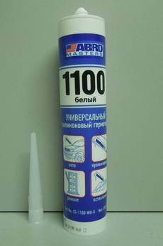 Герметик силиконовый 1100 белый 280мл (ABRO) (24)