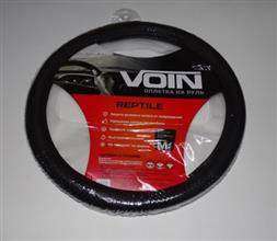 Оплетка руля M 37-38 см кожа "REPTILE" черная (VOIN)