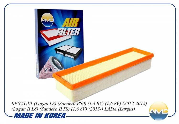 Фильтр воздушный Logan 12-- 1.4/1.6, Sandero, Largus (AMD)