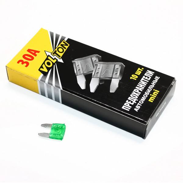 Предохранители набор MINI 30А цинк /10 шт box/ (VOLTON)
