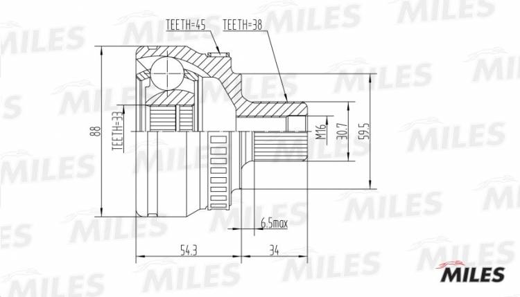 Шрус Audi A4/6 наруж. (Miles) Шрус Audi A4/6 наруж. (Miles)