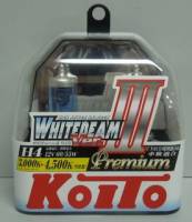 Лампа KOITO H4-12-60/55 Вт (135/125 Вт) Premium ярко белая 4500K набор из 2шт. в боксе