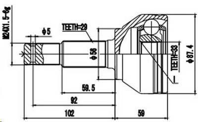 ШРУС Qashqai 1.6 06-13 (HR16DE) наруж. 33/29 зуб. (AYWIparts) Корея