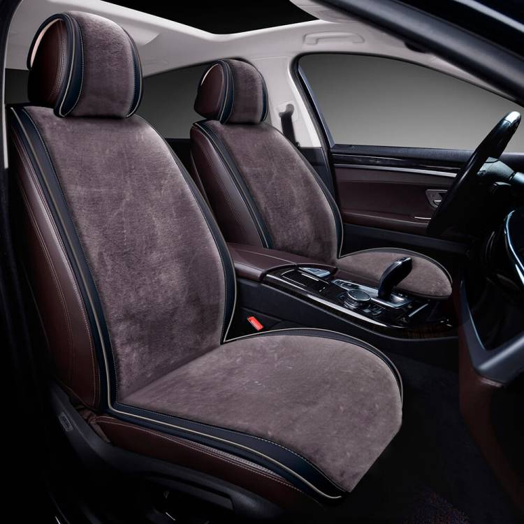 Накидки PSV искусственный мех Brink Mutton 2 FRONT 128x56/47x25 (Темно-Серый), 2 шт.