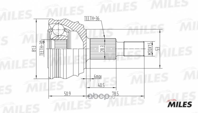 ШРУС Skoda Octavia 1996-2000 г. 1.4 1.6 Volkswagen Bora 1.4 1.6 1998-2005 г. наруж. без ABS