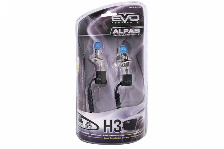 Газонаполненные лампы EVO "Alfas"/+130%/4300K/H3 комплект 2 шт