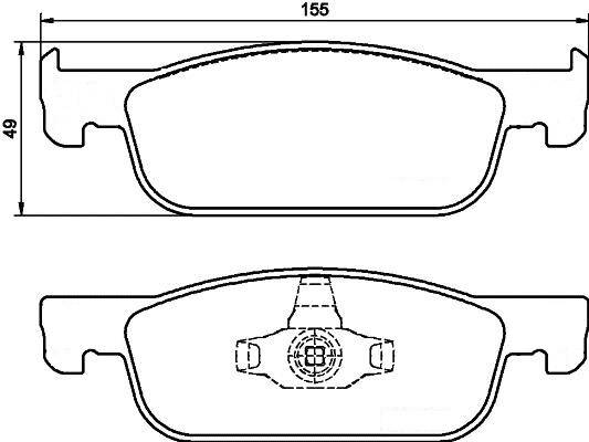 Колодка тормозные Lada X-Ray Renault Logan II Sandero II 1.6 с 2016 г. перед. 155 мм (Маркон)