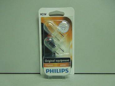 Лампа 12V бесцок. W21W (W3x16d) блистер 2шт (PHILIPS)