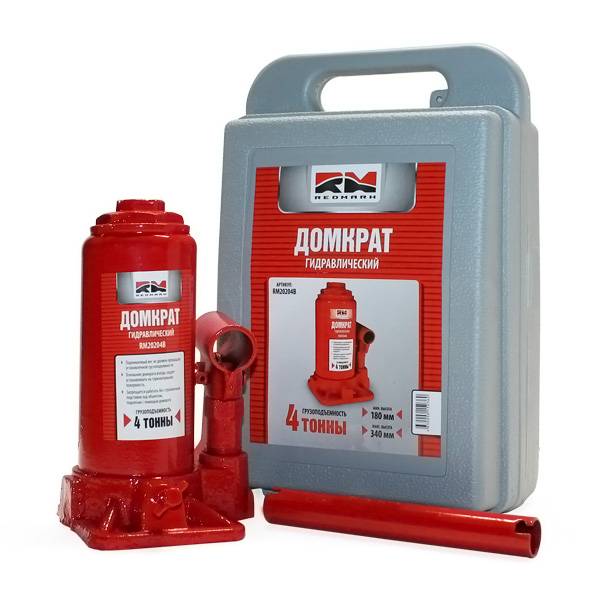 Домкрат гидрав. 4 т. выс. 180-340 мм (в кейсе) (RedMark)