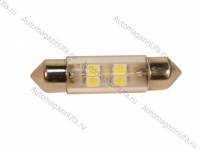 Лампа светодиод 12V S8.5 T11x36 4SMD 3.5x2.8mm белая Лампа светодиод 12V S8.5 T11x36 4SMD 3.5x2.8mm белая