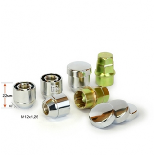 Гайка колесная секретка 12х1,25х22 Хром конус ВЕКТОР ВАЗ-2121,2123