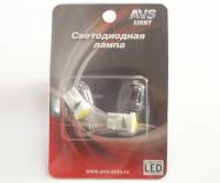 Лампа светодиод. 12V T10 бесцок. 1 диод COB белая 6 чипов (W5W) блистер 2шт (AVS) Лампа светодиод. 12V T10 бесцок. 1 диод COB белая 6 чипов (W5W) блистер 2шт (AVS)
